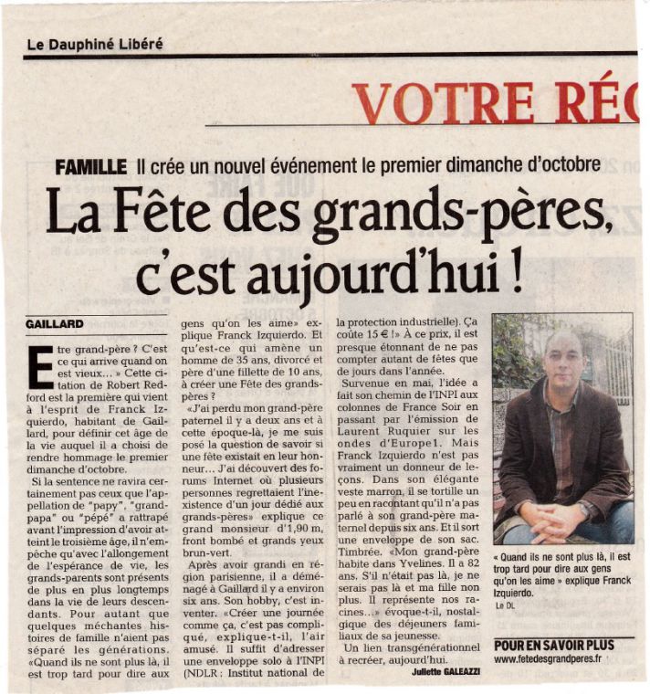 article Dauphiné Libéré 2008 par Juliette Galeazzi